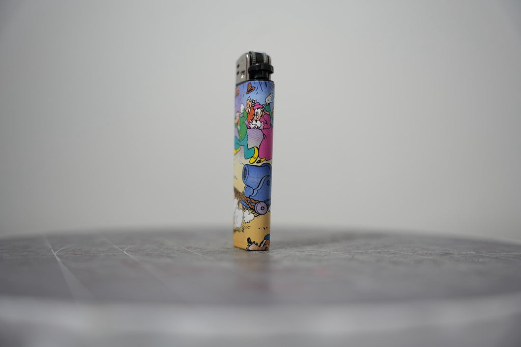 Disney comic book collage lighter, detail of Goofy and Clarabelle