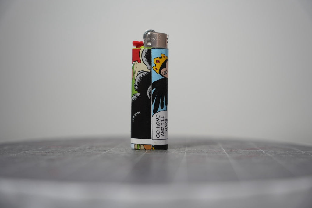 Disney comic book collage lighter, detail of the panel text
