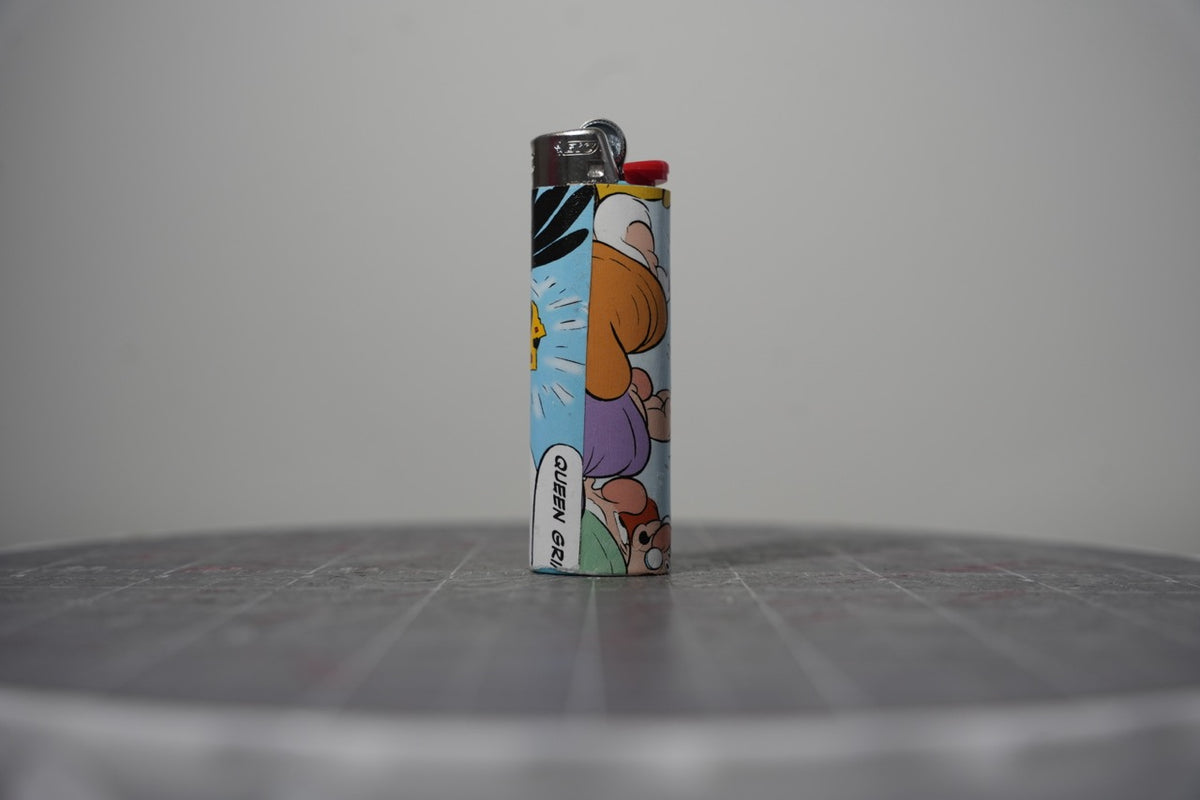 Handmade collage lighter made from vintage Disney comic book paper, Queen Grimhilde laughing